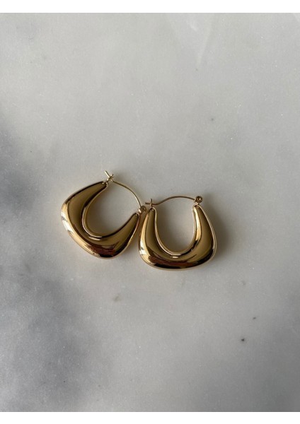 Multijewel Çelik U Model Bombeli Küpe(Altın Renk) modelleri