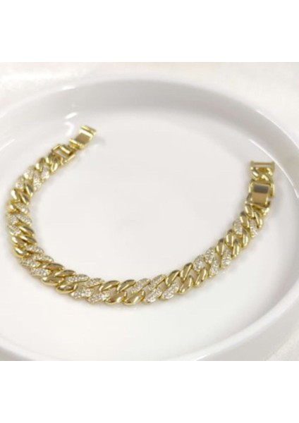 Multijewel Çelik Zirkon Taşlı Altın Kaplama Gurmet Bileklik fiyatları