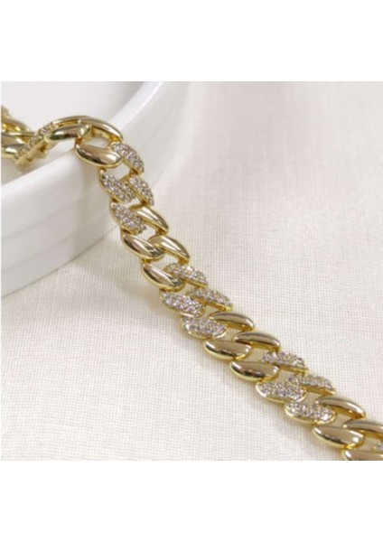 Multijewel Çelik Zirkon Taşlı Altın Kaplama Gurmet Bileklik modelleri