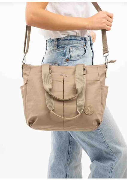 Eflanmada Sanmorris Krinker Suya Dayanıklı Kumaştan Çok Bölmeli Kadın El ve Omuz Çantası fiyatları