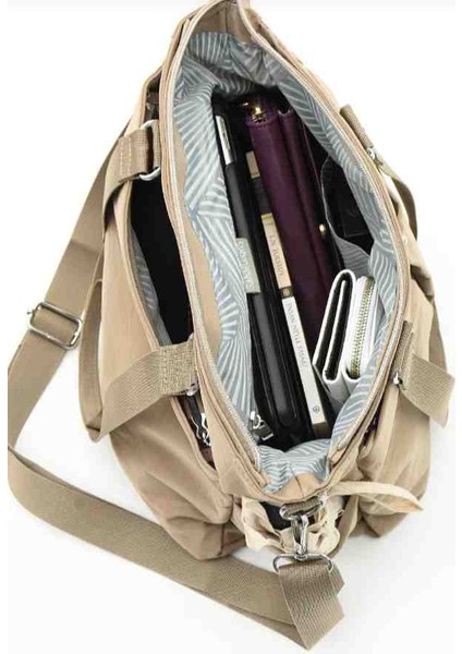 Eflanmada Sanmorris Krinker Suya Dayanıklı Kumaştan Çok Bölmeli Kadın El ve Omuz Çantası modelleri