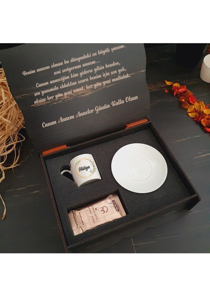 Kişiye Özel Türk Kahvesi Fincanı Hediye Seti, Anneler Günü Için Özel Tasarım