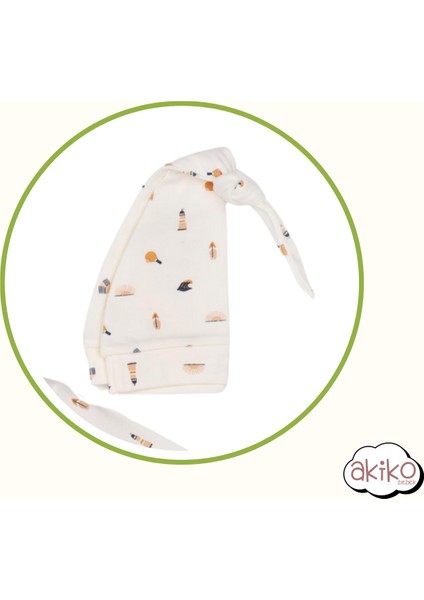 Deniz Feneri Desenli %100 Pamuklu Organik Kumaş Bej Renkli Patikli Bebek Tulum 0-6 Ay fiyatları