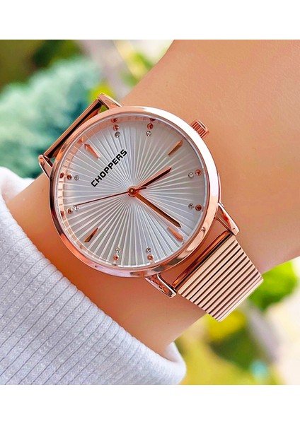 Rose Gold Renk Taşlı Çelik Kordon Vintage Kadın Kol Saati fiyatları