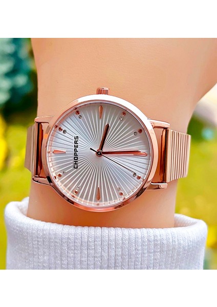 Rose Gold Renk Taşlı Çelik Kordon Vintage Kadın Kol Saati fırsatları