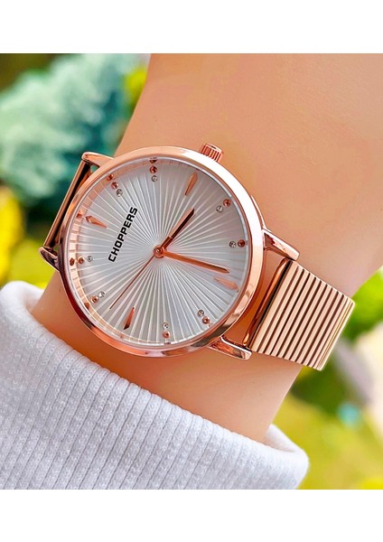 Rose Gold Renk Taşlı Çelik Kordon Vintage Kadın Kol Saati indirimleri