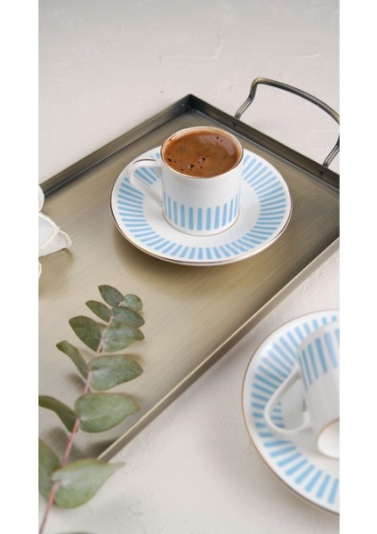 Açık Mavi Kahve Fincan Takımı, 80CC, 2 Kişilik, 4 Parça, Renkli fiyatları