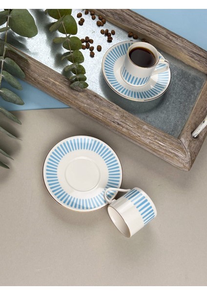 Açık Mavi Kahve Fincan Takımı, 80CC, 2 Kişilik, 4 Parça, Renkli fırsatları