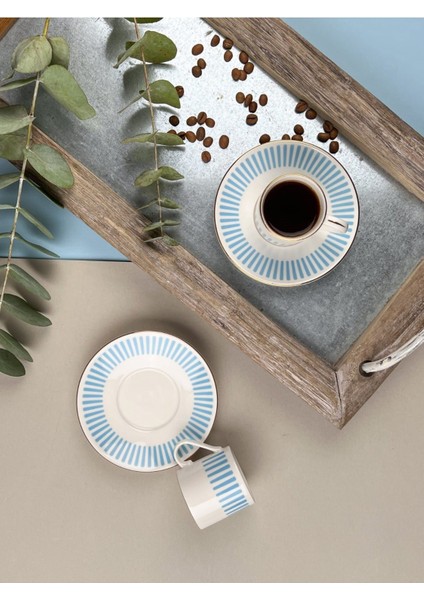 Açık Mavi Kahve Fincan Takımı, 80CC, 2 Kişilik, 4 Parça, Renkli indirimleri