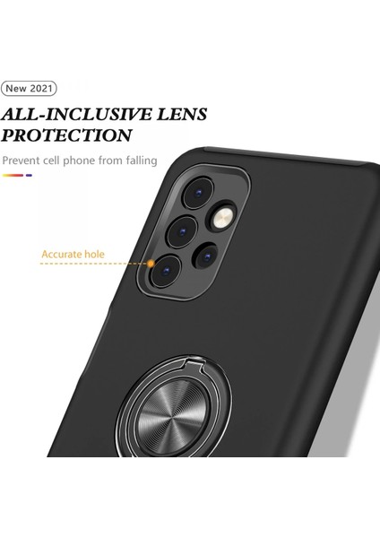 Samsung Galaxy A72 Kılıf Elit Yüzüklü Kapak - Siyah Svlrs fırsatları