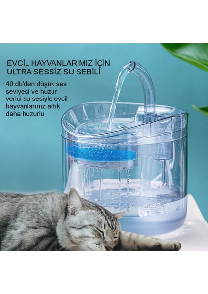 Akıllı Kedi Su Çeşmesi Su Pınarı – Sessiz Motor, Filtreli ve Boyun Dostu Tasarım