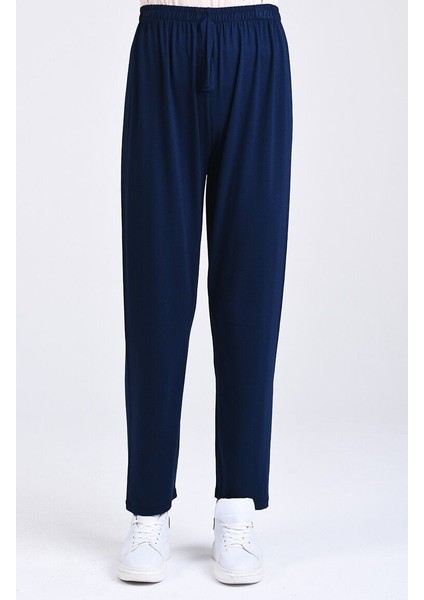 Pamuklu Viskon Ince Yazlık Cepli Jumbo Penye Pijama Pantolon Lacivert - 5xl modelleri