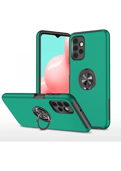 Samsung Galaxy A72 Kılıf Elit Yüzüklü Kapak - Yeşil Svlrs