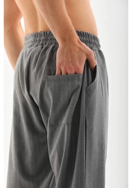Unisex Çizgili Eşofman Altı - Füme modelleri