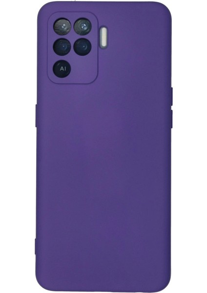 Reno 5 Lite Kılıf Nano Içi Kadife Silikon - Mor Svlrs