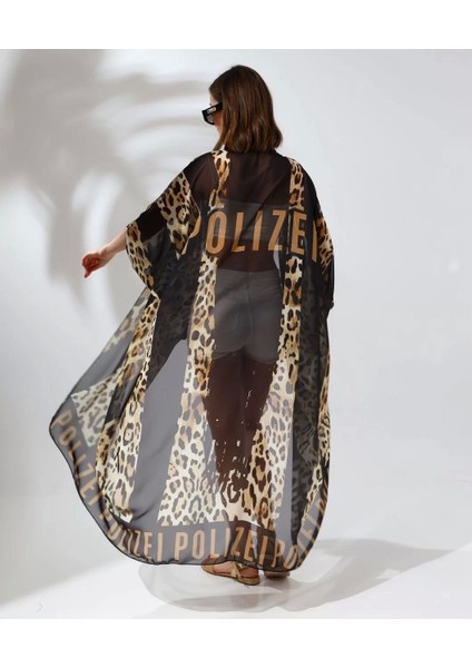 Kadın Rahat Kesim Şifon Kimono - Leopar fiyatları