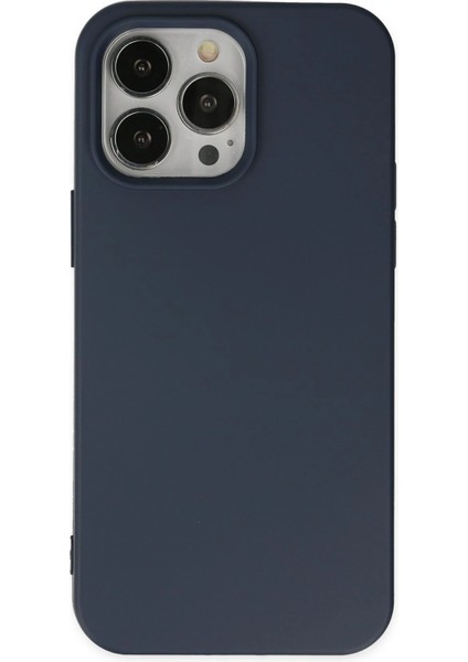 Iphone 15 Pro Kılıf Nano Içi Kadife Silikon - Lacivert Svlrs