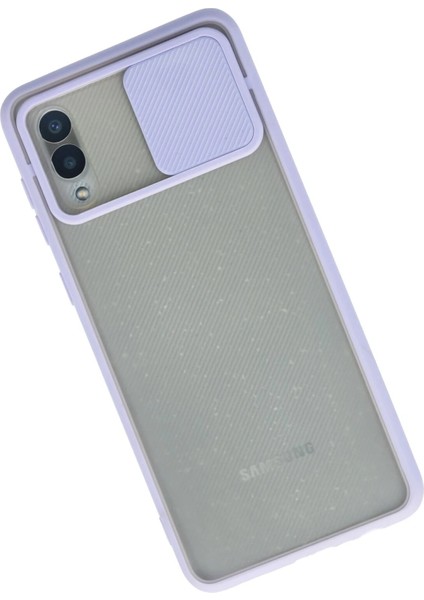 Samsung Galaxy A02 Kılıf Palm Buzlu Kamera Sürgülü Silikon - Lila Svlrs fiyatları