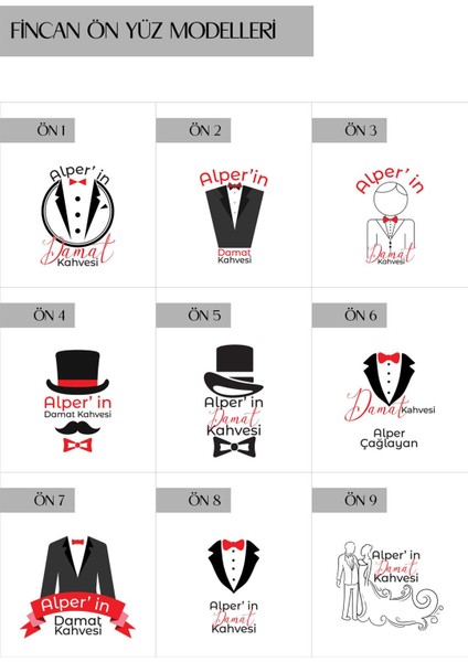 Ismine Özel Beyaz Porselen Fincan Takımı, Nişan Gününe Özel Set fırsatları