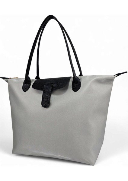 Açık Gri Saten Yumuşak Dokulu Hafif Tote Kadın Omuz Çanta fiyatları