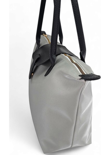 Açık Gri Saten Yumuşak Dokulu Hafif Tote Kadın Omuz Çanta fırsatları