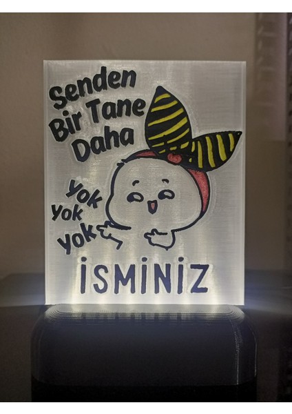 Kişiye Özel Isimli Hediyelik Kablolu LED Lamba - M10 - Senden Bir Tane Daha Yok - Beyaz Işıklı