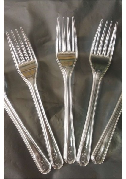 Sert Kalın Plastik Çatal Lüks 100'LÜ Kullan At Kalın Plastik Çatal