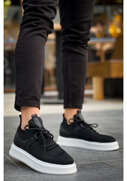 J2408 Fusion Ortopedik Taban Günlük Triko Erkek Sneaker Spor Ayakkabı Tbt Siyah