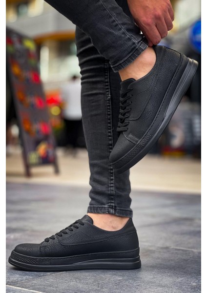 J2401 Ortopedik Taban Günlük Cilt Erkek Sneaker Spor Ayakkabı Cst Siyah fırsatları