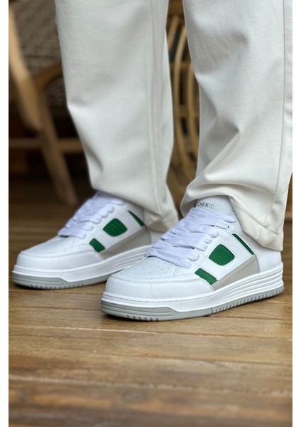 J2410 Avax Ortopedik Taban Günlük Cilt Erkek Sneaker Spor Ayakkabı Cbt Beyaz/yeşil fiyatları
