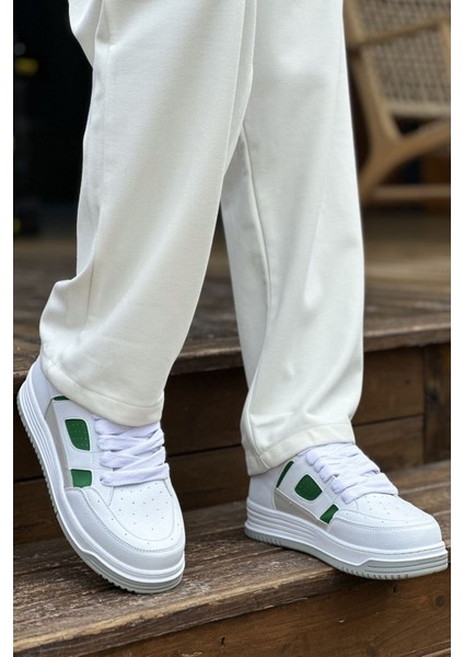 J2410 Avax Ortopedik Taban Günlük Cilt Erkek Sneaker Spor Ayakkabı Cbt Beyaz/yeşil modelleri