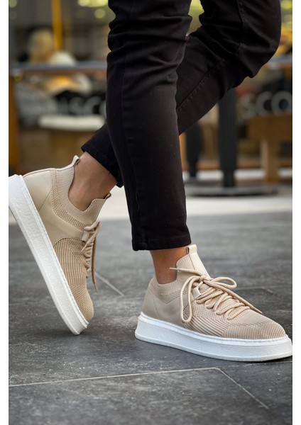J2408 Fusion Ortopedik Taban Günlük Triko Erkek Sneaker Spor Ayakkabı Tbt Krem modelleri