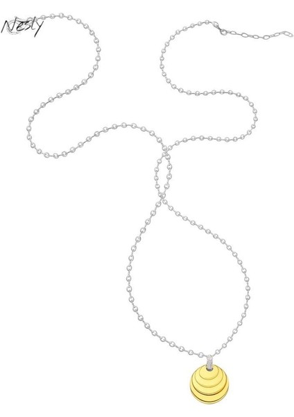 Mix Shine Uzun Kolye (Silver Zincirli)