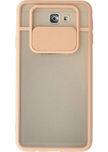 Samsung Galaxy J7 Prime Kılıf Palm Buzlu Kamera Sürgülü Silikon - Pembe Svlrs