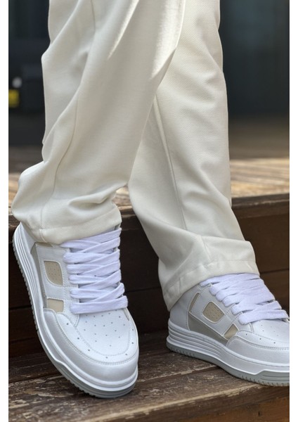 J2410 Avax Ortopedik Taban Günlük Cilt Erkek Sneaker Spor Ayakkabı Cbt Beyaz/krem fırsatları