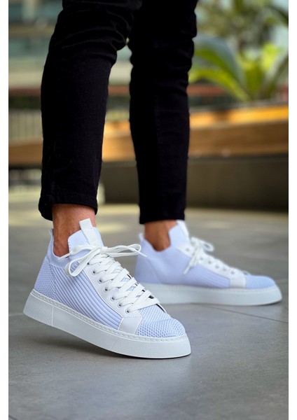 J2423 Ortopedik Taban Günlük Triko Erkek Sneaker Spor Ayakkabı Tbt Beyaz