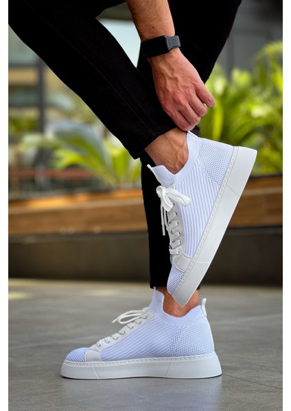J2423 Ortopedik Taban Günlük Triko Erkek Sneaker Spor Ayakkabı Tbt Beyaz modelleri