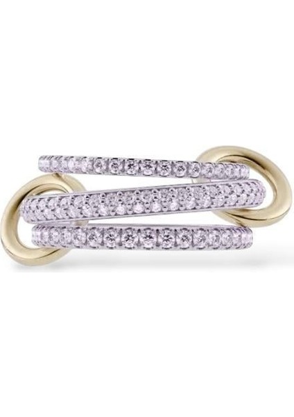 Spinelli Tasarım Üç Halkalı Yüzük (Pembe Taş)