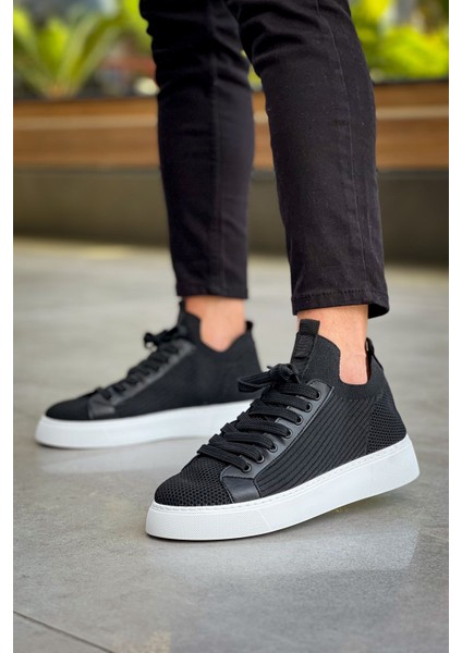 J2423 Ortopedik Taban Günlük Triko Erkek Sneaker Spor Ayakkabı Tbt Siyah