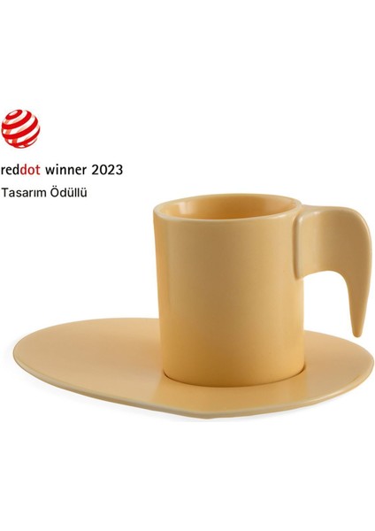 Elefas Sarı Tek Kişilik Fincan Takımı, Şık ve Kullanışlı Tasarım