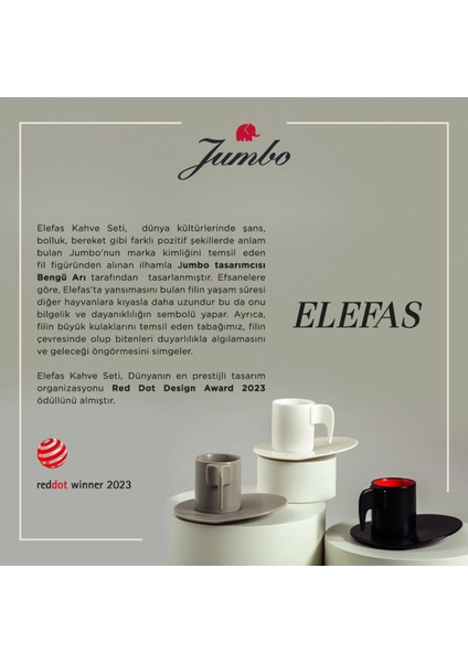 Elefas Sarı Tek Kişilik Fincan Takımı, Şık ve Kullanışlı Tasarım