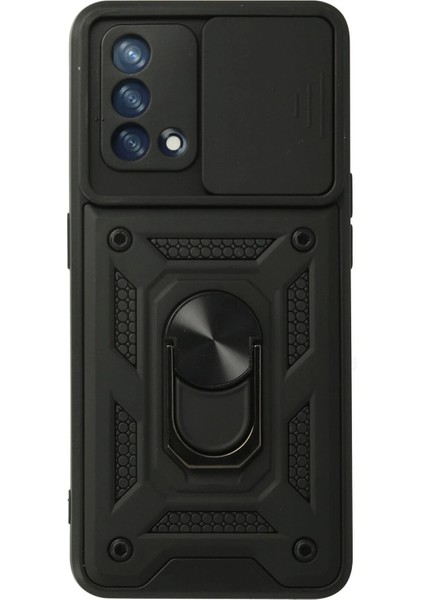 A74 4g Kılıf Pars Lens Yüzüklü Silikon - Siyah Svlrs