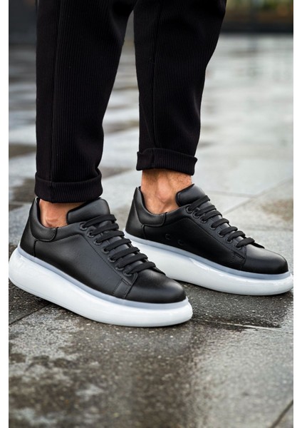J295 Sollıevo Ortopedik Taban Günlük Cilt Erkek Sneaker Spor Ayakkabı Cbt Siyah
