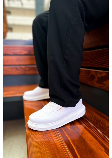 J075 Signature Ortopedik Taban Günlük Cilt Erkek Sneaker Spor Ayakkabı Cbt Beyaz