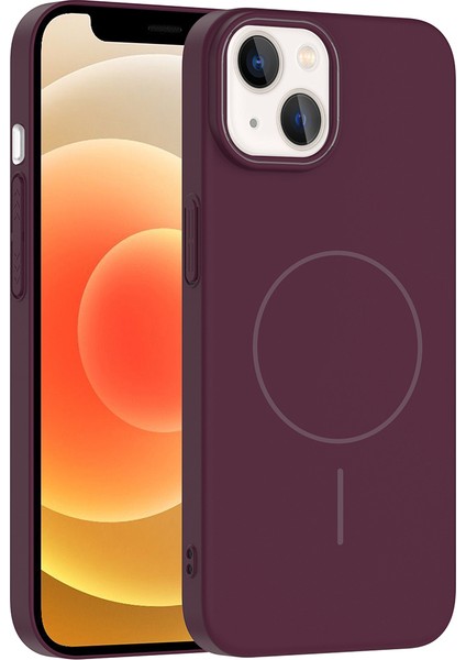 Apple iPhone 13 Uyumlu Kılıf M-Safe Şarj Özellikli Zore Ruby Sert Kapak