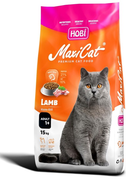 Maxicat Kuzu Etli Yetişkin Kedi Maması 15KG