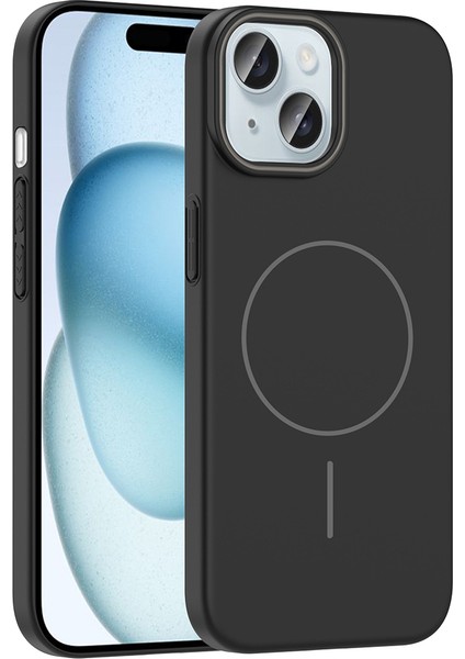 Apple iPhone 15 Uyumlu Kılıf M-Safe Şarj Özellikli Zore Ruby Sert Kapak