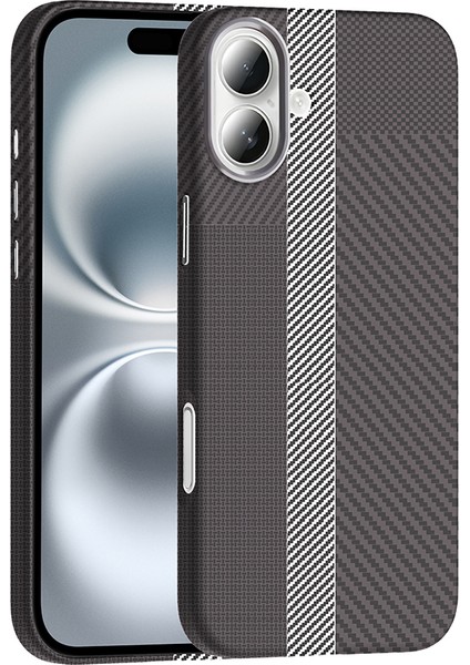 Apple iPhone 16 Plus Uyumlu Kılıf M-Safe Şarj Özellikli Karbon Fiber Görünümlü Zore Gros Kapak