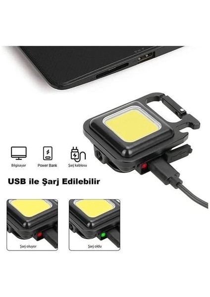 Audi Q2 2016-2017-2018-2019-2020-2021-2022-2023-2024-2025 Çok Amaçlı Taşınabilir Led, Işık | Usb-C Şarjlı, Mıknatıslı, Şişe Açacaklı Mini Kamp Lambası