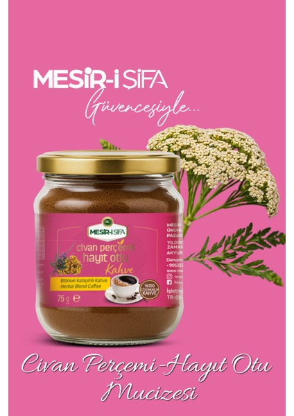 Civan Perçimi ve Hayıt Otu Katkılı Bitkisel Karışımlı Çözünebilir Kahve 75 gr modelleri